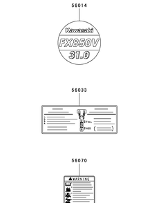 Kawasaki Fx850v-As00 Label Diagram and Parts List for M60-KW (53AI8CT6050-31HP-OHV)(2010) Cub Cadet Lawn Tractor